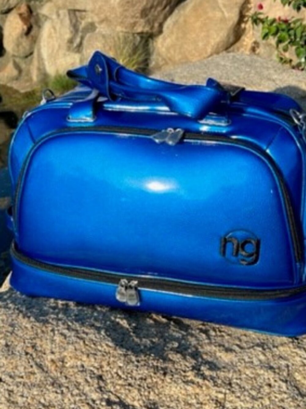 Carbon Fiber Leather Lifestyle Bag - Cobalt